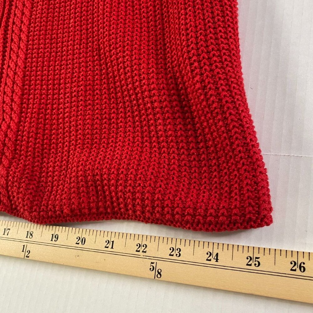 Jeanne Pierre Women Red Oversized Cowl Neck Long Line Cable Knit Sweater Size 3X - Picture 7 of 8
